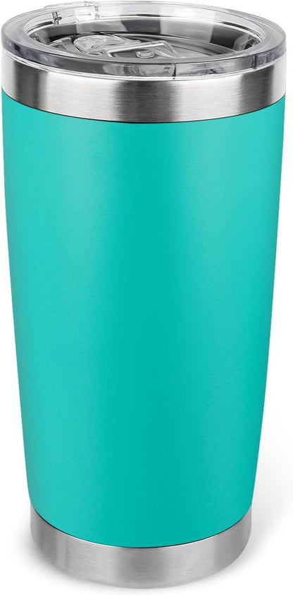 20oz Stainless Steel Tumbler with Lid, Travel Mug - Double Wall Vacuum Powder Coated Cup - Red, 1 Pack