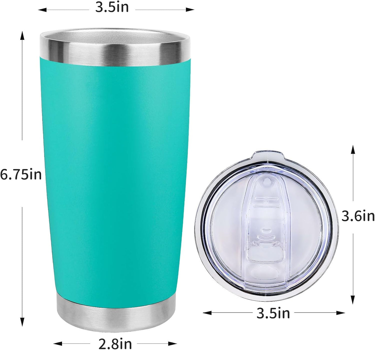 20oz Stainless Steel Tumbler with Lid, Travel Mug - Double Wall Vacuum Powder Coated Cup - Red, 1 Pack