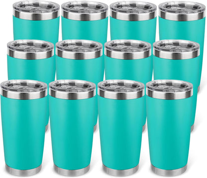 20oz Stainless Steel Tumbler with Lid, Travel Mug - Double Wall Vacuum Powder Coated Cup - Red, 1 Pack