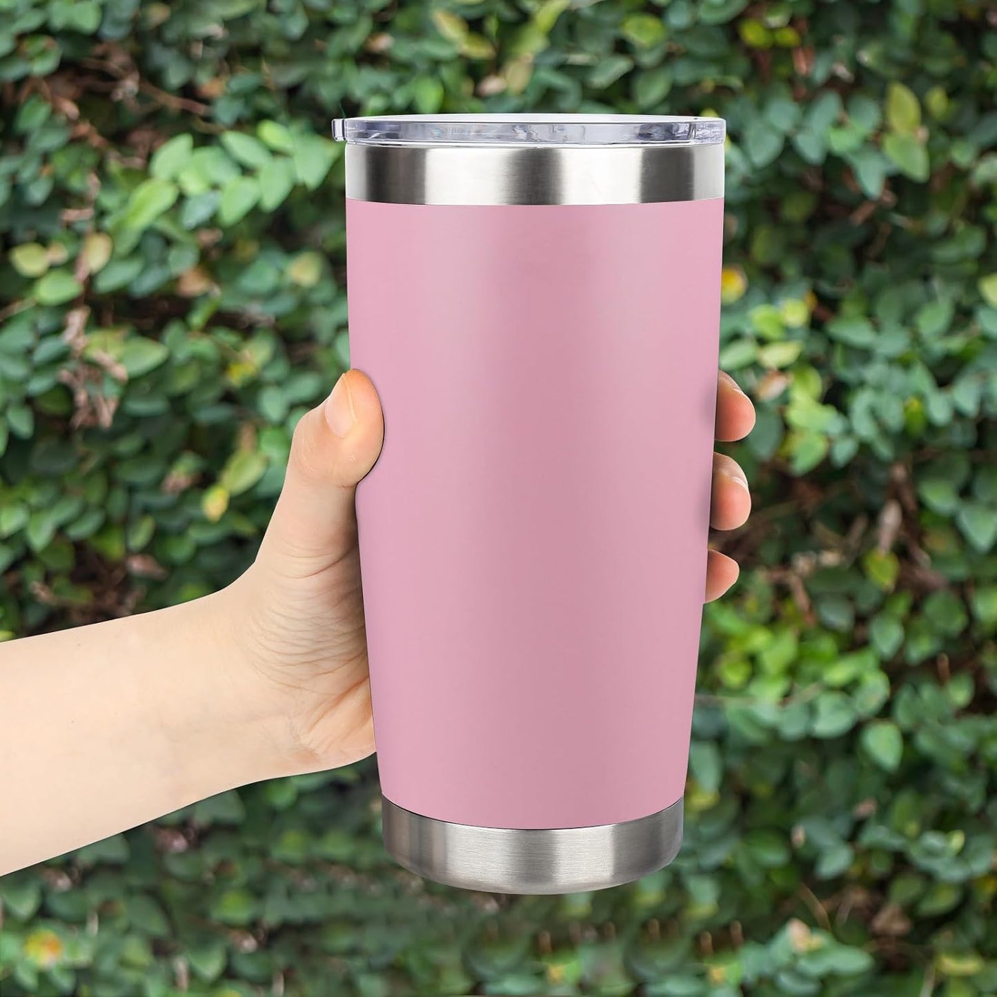 20oz Stainless Steel Tumbler with Lid, Travel Mug - Double Wall Vacuum Powder Coated Cup - Red, 1 Pack