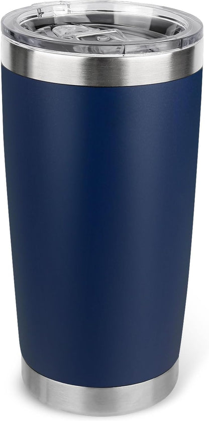 20oz Stainless Steel Tumbler with Lid, Travel Mug - Double Wall Vacuum Powder Coated Cup - Red, 1 Pack