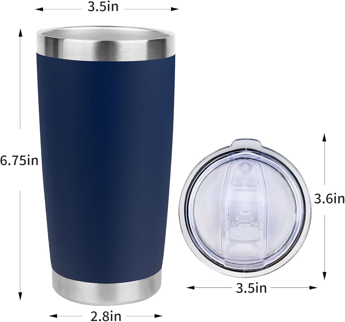 20oz Stainless Steel Tumbler with Lid, Travel Mug - Double Wall Vacuum Powder Coated Cup - Red, 1 Pack