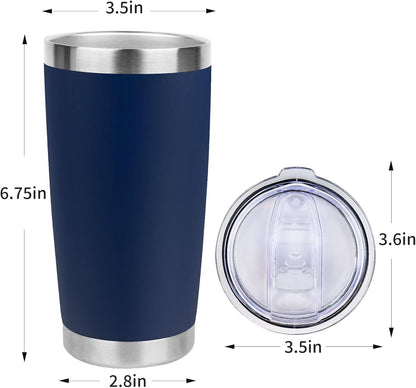 20oz Stainless Steel Tumbler with Lid, Travel Mug - Double Wall Vacuum Powder Coated Cup - Red, 1 Pack