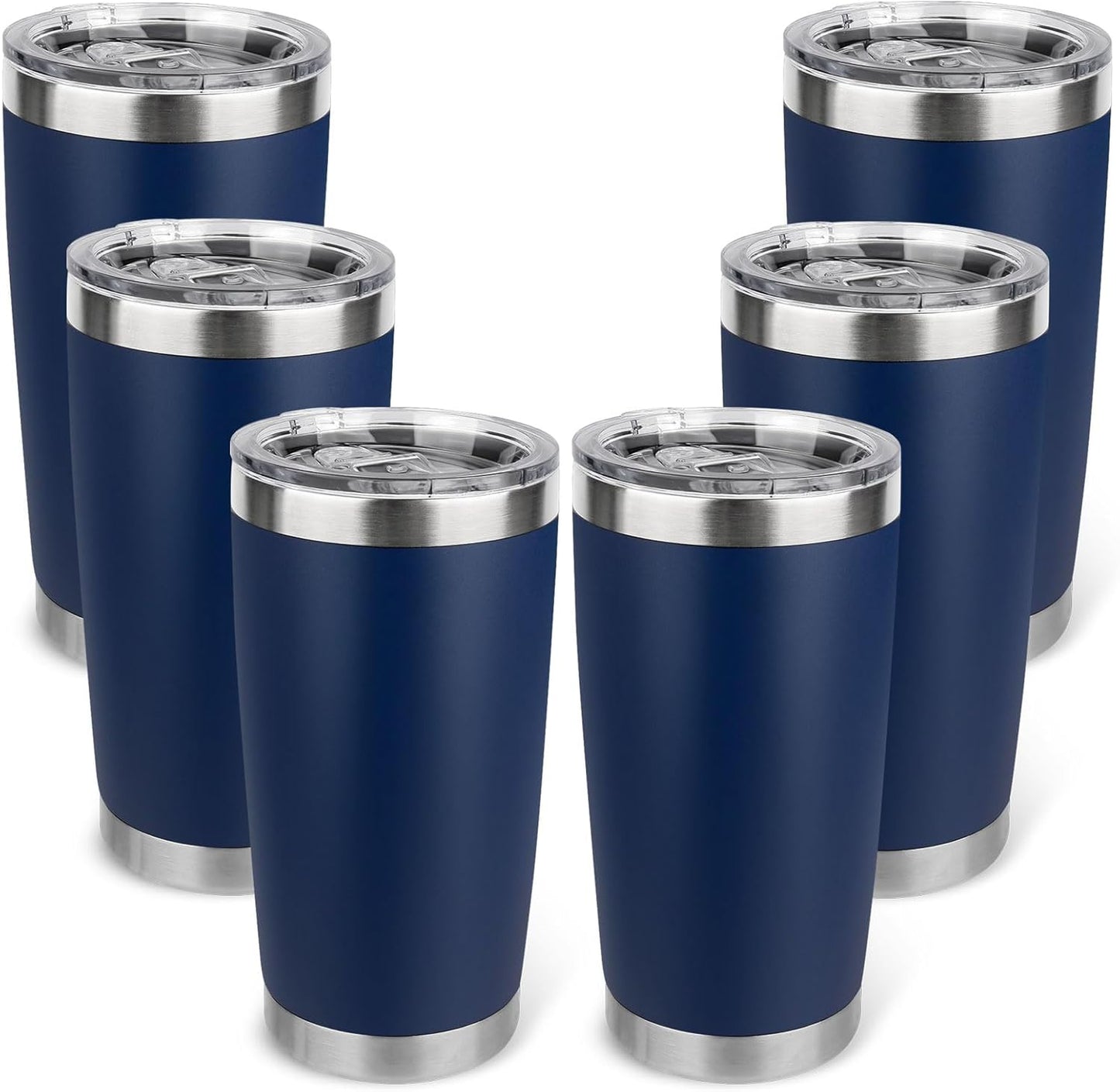 20oz Stainless Steel Tumbler with Lid, Travel Mug - Double Wall Vacuum Powder Coated Cup - Red, 1 Pack