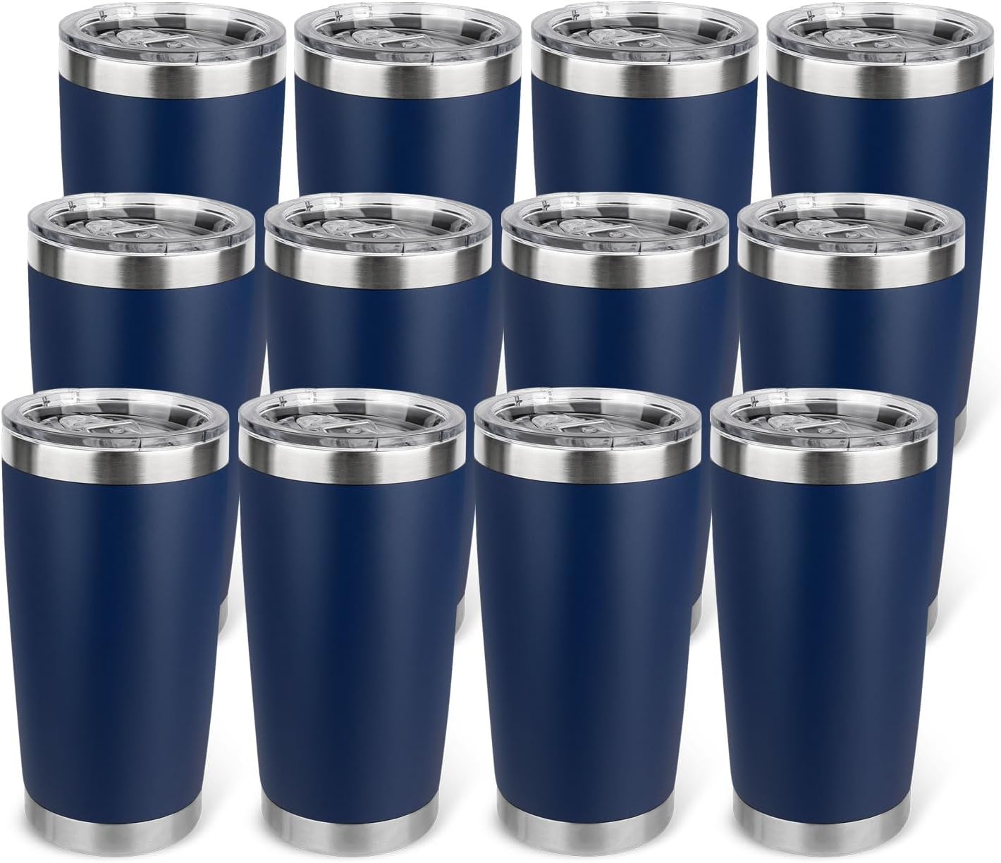 20oz Stainless Steel Tumbler with Lid, Travel Mug - Double Wall Vacuum Powder Coated Cup - Red, 1 Pack