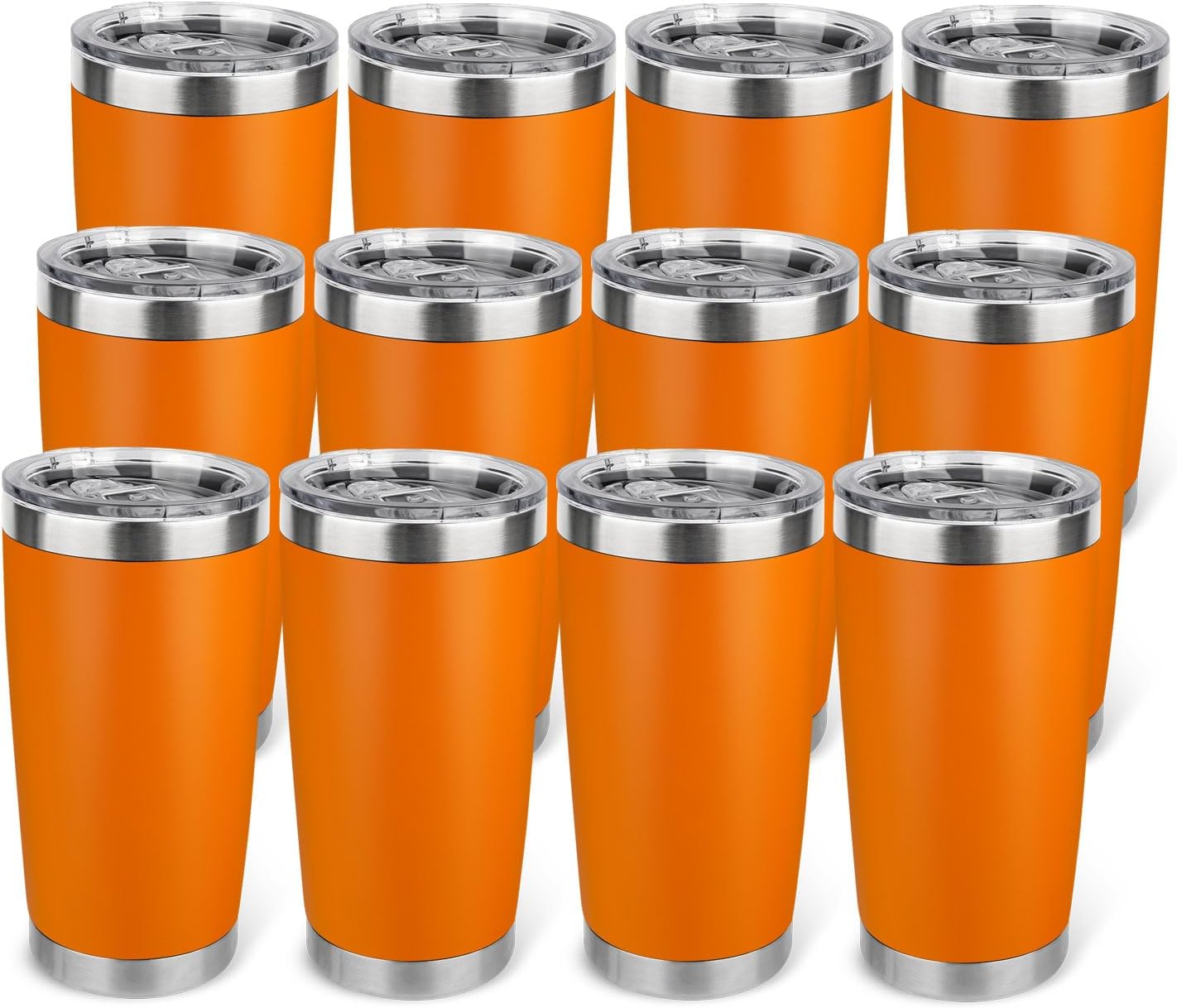 20oz Stainless Steel Tumbler with Lid, Travel Mug - Double Wall Vacuum Powder Coated Cup - Red, 1 Pack