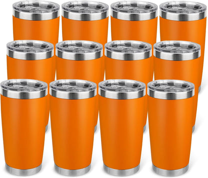 20oz Stainless Steel Tumbler with Lid, Travel Mug - Double Wall Vacuum Powder Coated Cup - Red, 1 Pack