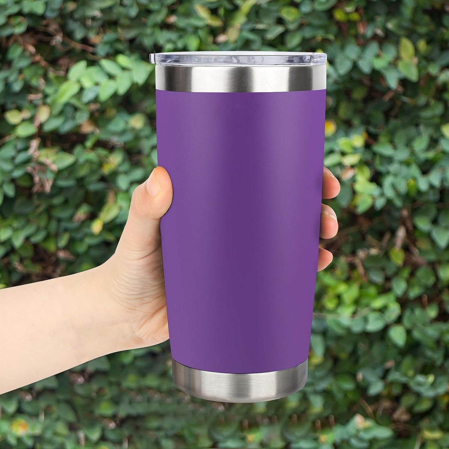20oz Stainless Steel Tumbler with Lid, Travel Mug - Double Wall Vacuum Powder Coated Cup - Red, 1 Pack