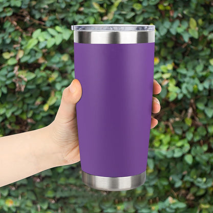 20oz Stainless Steel Tumbler with Lid, Travel Mug - Double Wall Vacuum Powder Coated Cup - Red, 1 Pack
