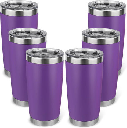 20oz Stainless Steel Tumbler with Lid, Travel Mug - Double Wall Vacuum Powder Coated Cup - Red, 1 Pack