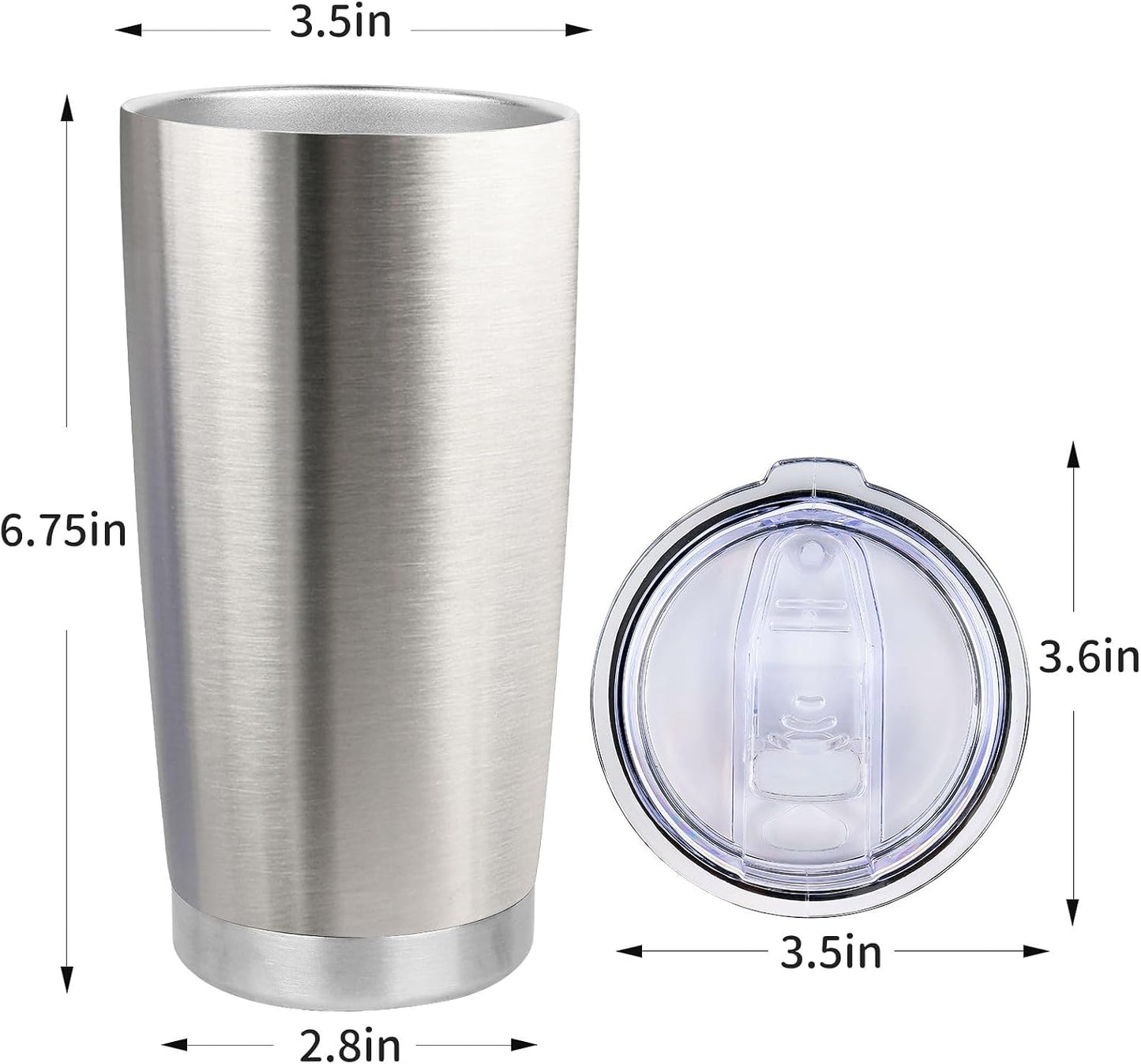 20oz Stainless Steel Tumbler with Lid, Travel Mug - Double Wall Vacuum Powder Coated Cup - Red, 1 Pack