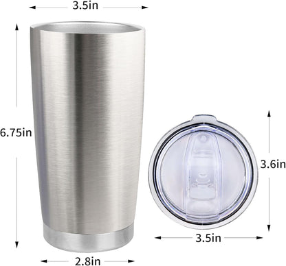 20oz Stainless Steel Tumbler with Lid, Travel Mug - Double Wall Vacuum Powder Coated Cup - Red, 1 Pack