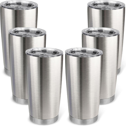 20oz Stainless Steel Tumbler with Lid, Travel Mug - Double Wall Vacuum Powder Coated Cup - Red, 1 Pack