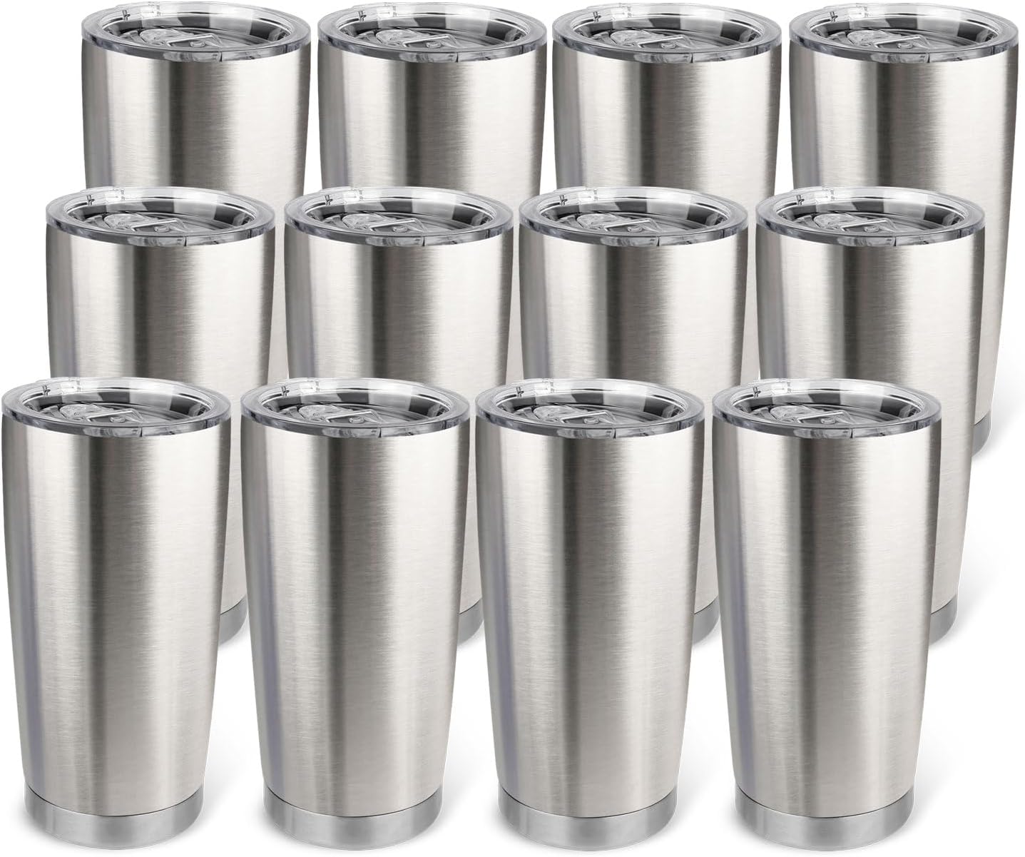 20oz Stainless Steel Tumbler with Lid, Travel Mug - Double Wall Vacuum Powder Coated Cup - Red, 1 Pack