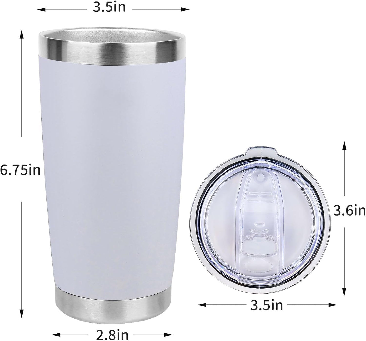 20oz Stainless Steel Tumbler with Lid, Travel Mug - Double Wall Vacuum Powder Coated Cup - Red, 1 Pack