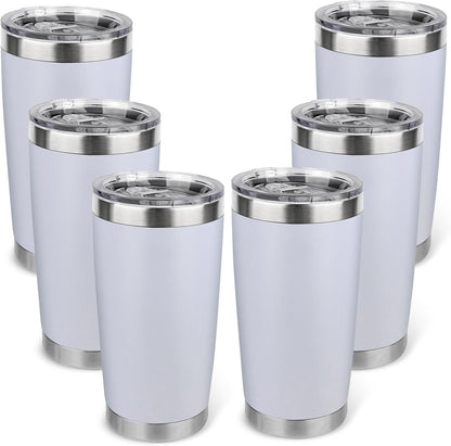 20oz Stainless Steel Tumbler with Lid, Travel Mug - Double Wall Vacuum Powder Coated Cup - Red, 1 Pack