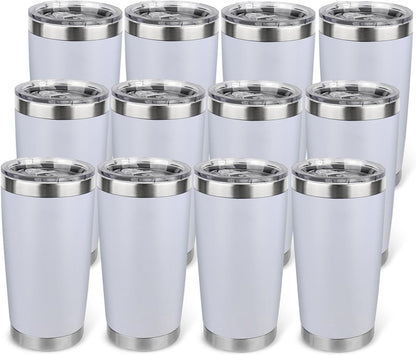 20oz Stainless Steel Tumbler with Lid, Travel Mug - Double Wall Vacuum Powder Coated Cup - Red, 1 Pack