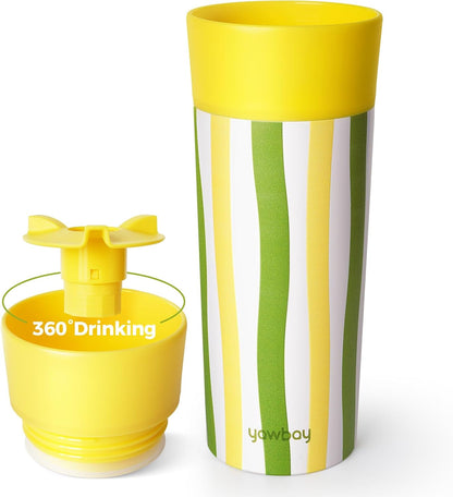 12 Oz Coffee Tumbler Insulated Travel Coffee Mug for Hot and Cold | BPA-free One-Press 360°Sip Lid,Easy One-hand Use,Detachable Cap,Cupholder-friendly,Built-in Silicone Base,Vacuum Insulated