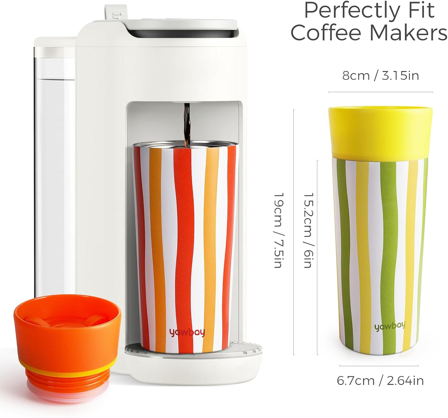 12 Oz Coffee Tumbler Insulated Travel Coffee Mug for Hot and Cold | BPA-free One-Press 360°Sip Lid,Easy One-hand Use,Detachable Cap,Cupholder-friendly,Built-in Silicone Base,Vacuum Insulated