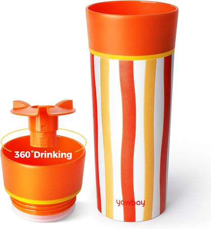 12 Oz Coffee Tumbler Insulated Travel Coffee Mug for Hot and Cold | BPA-free One-Press 360°Sip Lid,Easy One-hand Use,Detachable Cap,Cupholder-friendly,Built-in Silicone Base,Vacuum Insulated