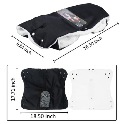 Winter Anti-Freeze Stroller Mittens, Waterproof Warm Extra Thick HandMuff for Stroller Accessories, Black Waterproof Women Men Winter Stroller Gloves Hand Muff Warmers Extra Thick Anti-Freeze