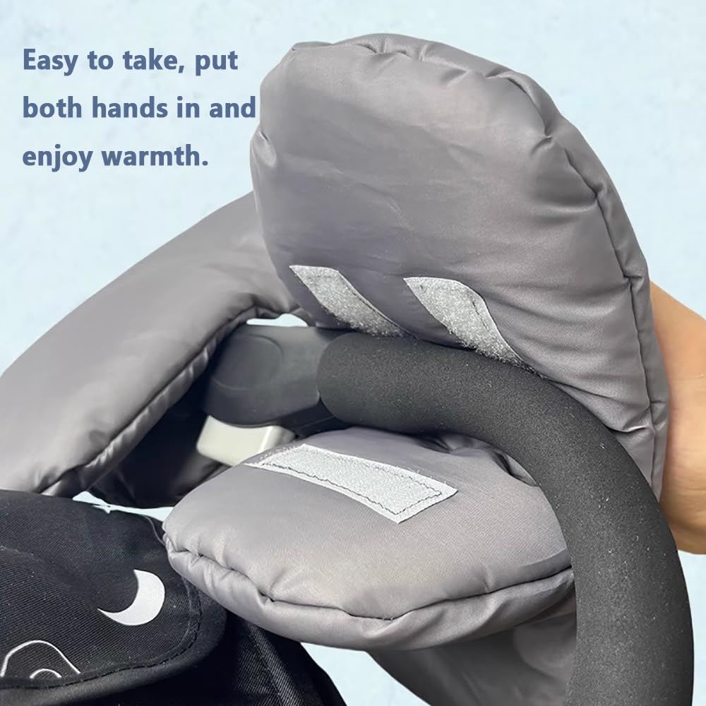 Winter Anti-Freeze Stroller Mittens, Waterproof Warm Extra Thick HandMuff for Stroller Accessories, Black Waterproof Women Men Winter Stroller Gloves Hand Muff Warmers Extra Thick Anti-Freeze