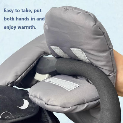 Winter Anti-Freeze Stroller Mittens, Waterproof Warm Extra Thick HandMuff for Stroller Accessories, Black Waterproof Women Men Winter Stroller Gloves Hand Muff Warmers Extra Thick Anti-Freeze