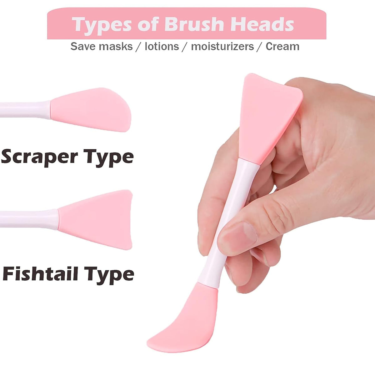 Mask Applicator Silicone Face Brush Face Mud Cream,Clay Mask,DIY,Modeling Mask Brushes DIY Mud Mixing Spatula Double-end Handheld Scoop Skin Care Make up Foundation Gel Cosmetic Tool
