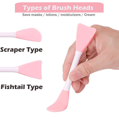 Mask Applicator Silicone Face Brush Face Mud Cream,Clay Mask,DIY,Modeling Mask Brushes DIY Mud Mixing Spatula Double-end Handheld Scoop Skin Care Make up Foundation Gel Cosmetic Tool