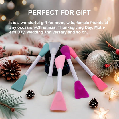 Mask Applicator Silicone Face Brush Face Mud Cream,Clay Mask,DIY,Modeling Mask Brushes DIY Mud Mixing Spatula Double-end Handheld Scoop Skin Care Make up Foundation Gel Cosmetic Tool
