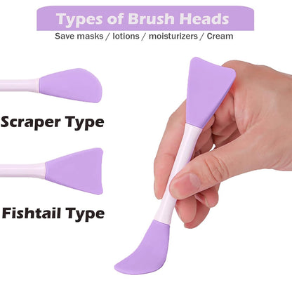Mask Applicator Silicone Face Brush Face Mud Cream,Clay Mask,DIY,Modeling Mask Brushes DIY Mud Mixing Spatula Double-end Handheld Scoop Skin Care Make up Foundation Gel Cosmetic Tool