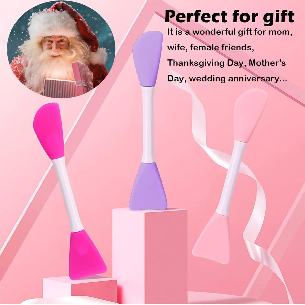 Mask Applicator Silicone Face Brush Face Mud Cream,Clay Mask,DIY,Modeling Mask Brushes DIY Mud Mixing Spatula Double-end Handheld Scoop Skin Care Make up Foundation Gel Cosmetic Tool