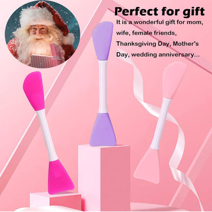 Mask Applicator Silicone Face Brush Face Mud Cream,Clay Mask,DIY,Modeling Mask Brushes DIY Mud Mixing Spatula Double-end Handheld Scoop Skin Care Make up Foundation Gel Cosmetic Tool