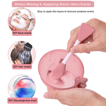 Mask Applicator Silicone Face Brush Face Mud Cream,Clay Mask,DIY,Modeling Mask Brushes DIY Mud Mixing Spatula Double-end Handheld Scoop Skin Care Make up Foundation Gel Cosmetic Tool