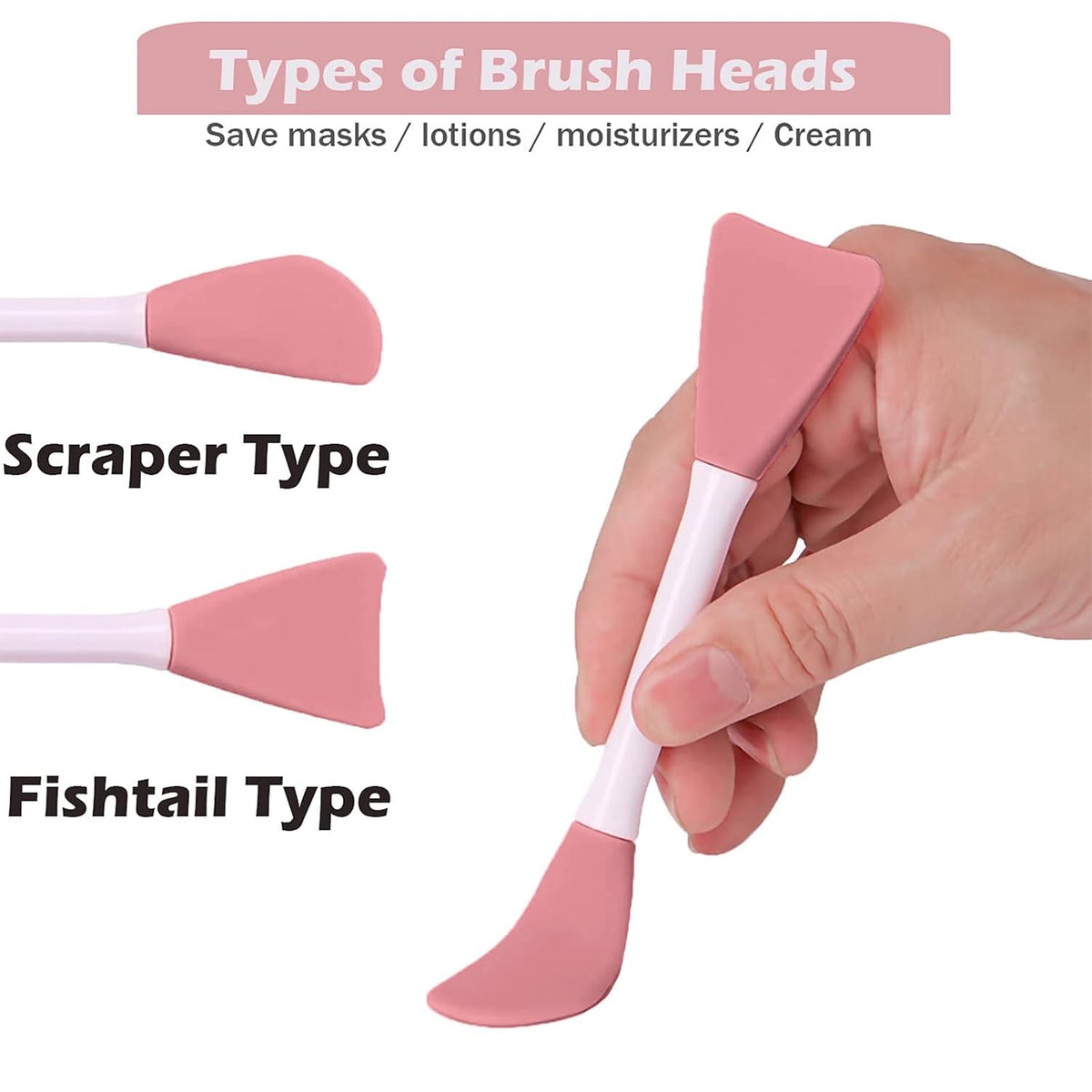 Mask Applicator Silicone Face Brush Face Mud Cream,Clay Mask,DIY,Modeling Mask Brushes DIY Mud Mixing Spatula Double-end Handheld Scoop Skin Care Make up Foundation Gel Cosmetic Tool