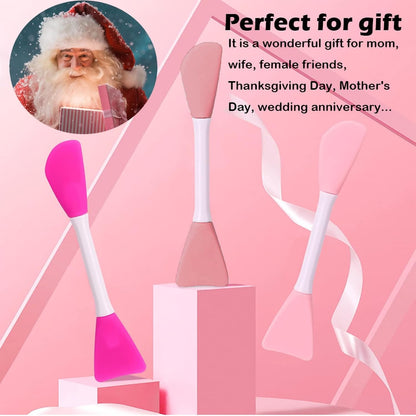 Mask Applicator Silicone Face Brush Face Mud Cream,Clay Mask,DIY,Modeling Mask Brushes DIY Mud Mixing Spatula Double-end Handheld Scoop Skin Care Make up Foundation Gel Cosmetic Tool