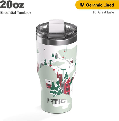 20oz Essential Tumbler with Lid, Ceramic Lined, White | Insulated, Stainless Steel Metal, Portable Travel Cup for Hot and Cold Drinks, Coffee, Car, Camping and Travel