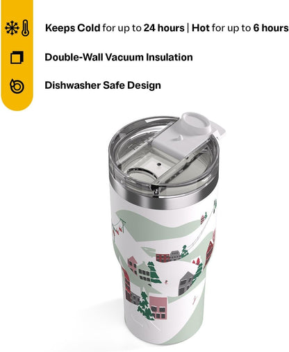 20oz Essential Tumbler with Lid, Ceramic Lined, White | Insulated, Stainless Steel Metal, Portable Travel Cup for Hot and Cold Drinks, Coffee, Car, Camping and Travel
