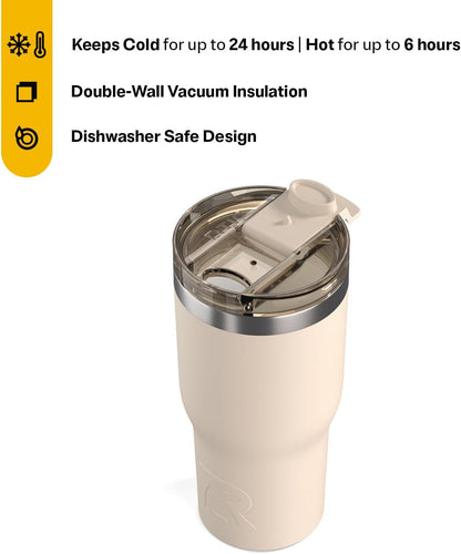 20oz Essential Tumbler with Lid, Ceramic Lined, White | Insulated, Stainless Steel Metal, Portable Travel Cup for Hot and Cold Drinks, Coffee, Car, Camping and Travel