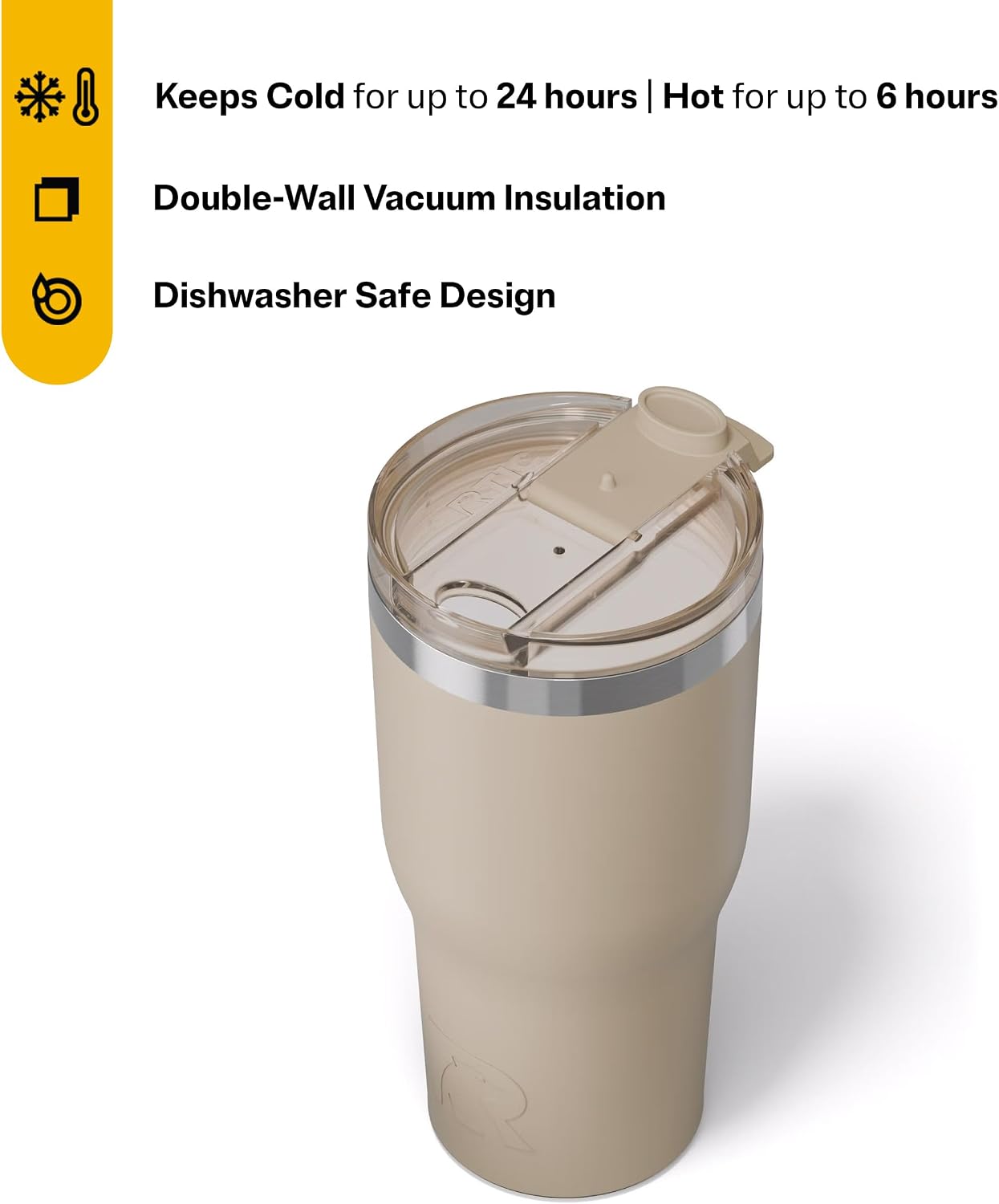 20oz Essential Tumbler with Lid, Ceramic Lined, White | Insulated, Stainless Steel Metal, Portable Travel Cup for Hot and Cold Drinks, Coffee, Car, Camping and Travel