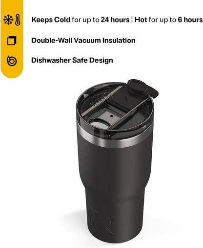 20oz Essential Tumbler with Lid, Ceramic Lined, White | Insulated, Stainless Steel Metal, Portable Travel Cup for Hot and Cold Drinks, Coffee, Car, Camping and Travel