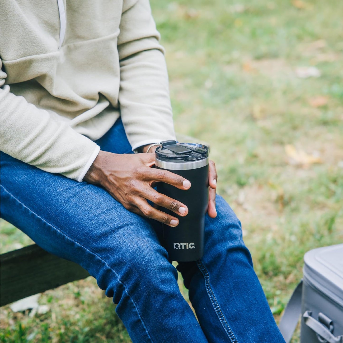 20oz Essential Tumbler with Lid, Ceramic Lined, White | Insulated, Stainless Steel Metal, Portable Travel Cup for Hot and Cold Drinks, Coffee, Car, Camping and Travel