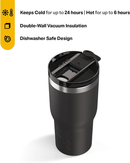 20oz Essential Tumbler with Lid, Ceramic Lined, White | Insulated, Stainless Steel Metal, Portable Travel Cup for Hot and Cold Drinks, Coffee, Car, Camping and Travel