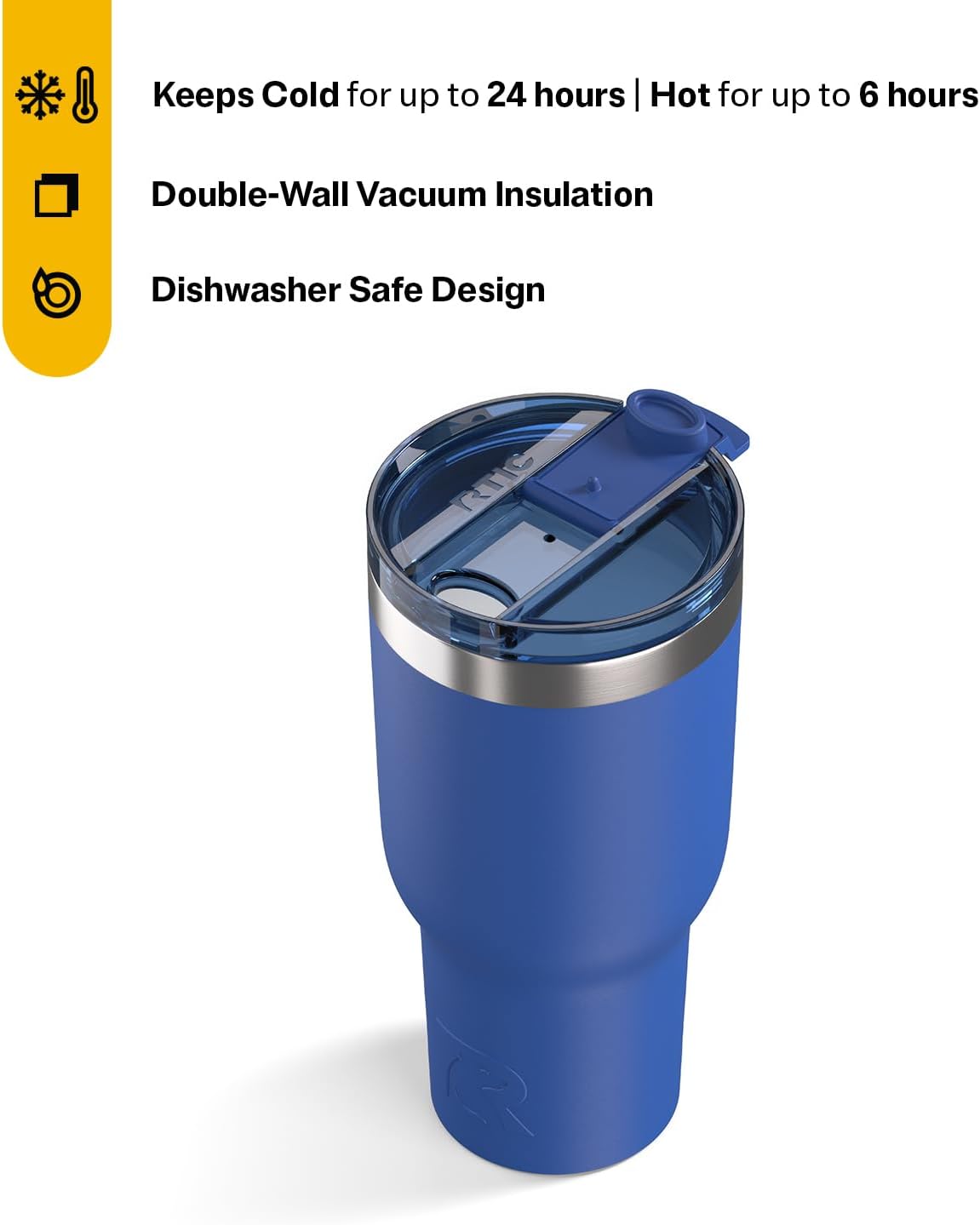 20oz Essential Tumbler with Lid, Ceramic Lined, White | Insulated, Stainless Steel Metal, Portable Travel Cup for Hot and Cold Drinks, Coffee, Car, Camping and Travel