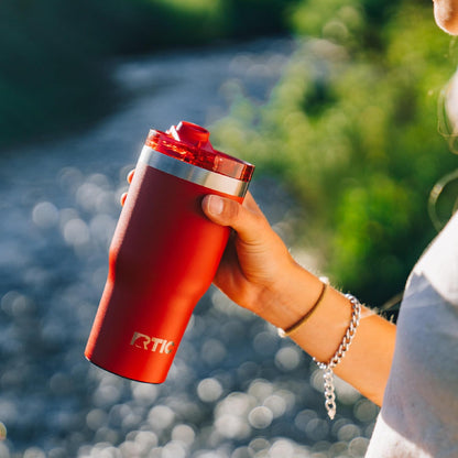 20oz Essential Tumbler with Lid, Ceramic Lined, White | Insulated, Stainless Steel Metal, Portable Travel Cup for Hot and Cold Drinks, Coffee, Car, Camping and Travel