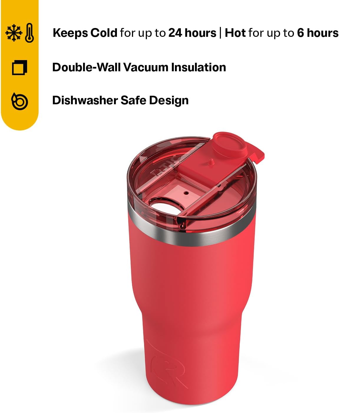 20oz Essential Tumbler with Lid, Ceramic Lined, White | Insulated, Stainless Steel Metal, Portable Travel Cup for Hot and Cold Drinks, Coffee, Car, Camping and Travel