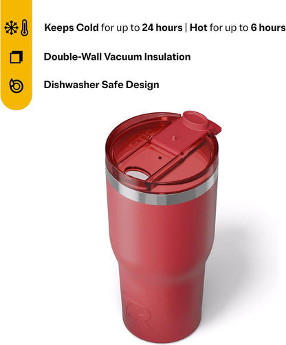 20oz Essential Tumbler with Lid, Ceramic Lined, White | Insulated, Stainless Steel Metal, Portable Travel Cup for Hot and Cold Drinks, Coffee, Car, Camping and Travel