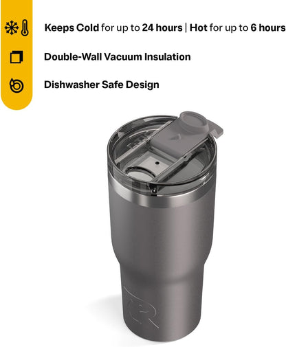 20oz Essential Tumbler with Lid, Ceramic Lined, White | Insulated, Stainless Steel Metal, Portable Travel Cup for Hot and Cold Drinks, Coffee, Car, Camping and Travel