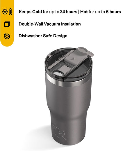 20oz Essential Tumbler with Lid, Ceramic Lined, White | Insulated, Stainless Steel Metal, Portable Travel Cup for Hot and Cold Drinks, Coffee, Car, Camping and Travel
