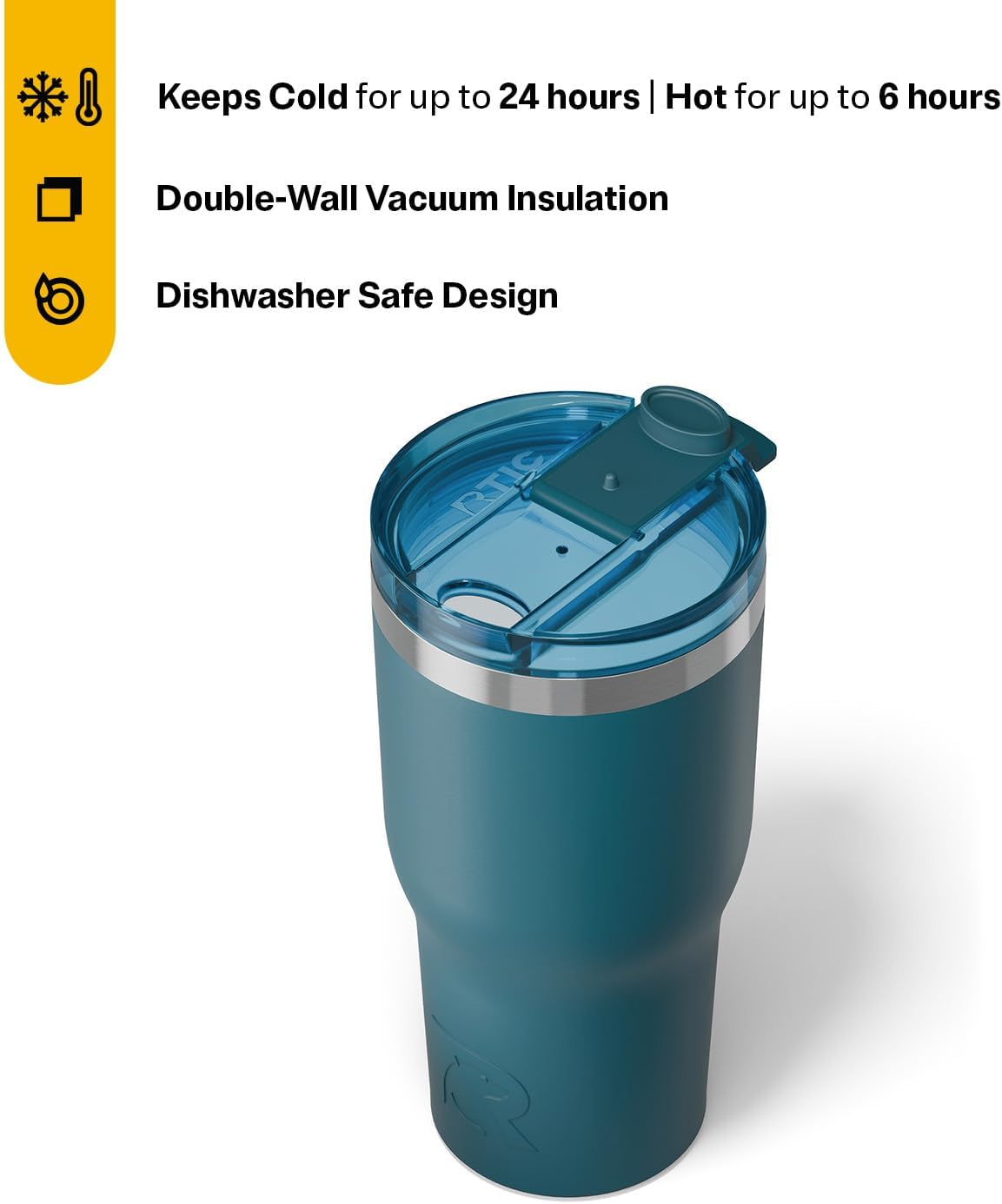 20oz Essential Tumbler with Lid, Ceramic Lined, White | Insulated, Stainless Steel Metal, Portable Travel Cup for Hot and Cold Drinks, Coffee, Car, Camping and Travel